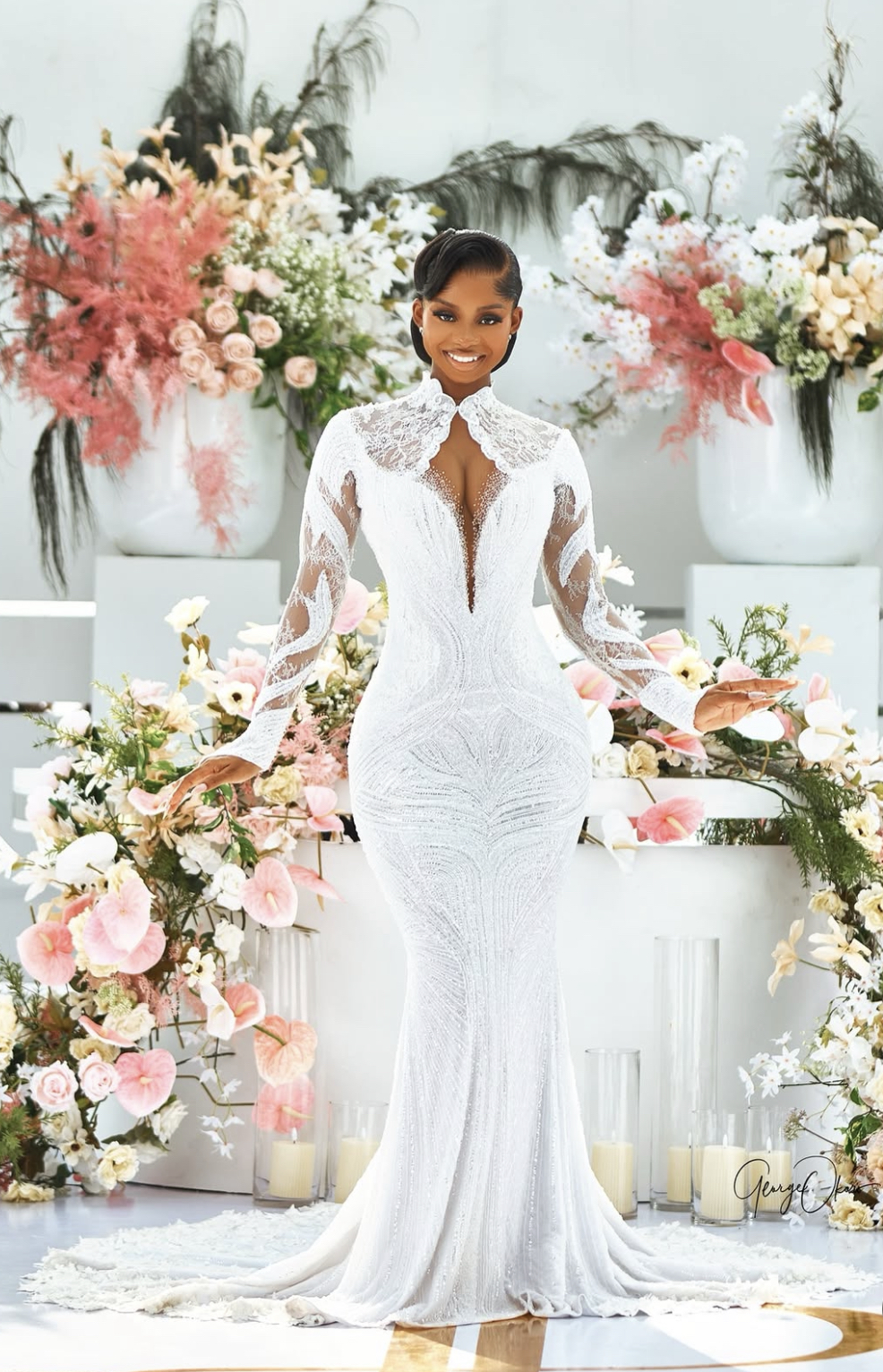 nigerian court white wedding dress inspo for women