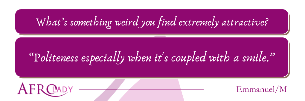 Afrogist, weird attraction, people talk, something weird people find attractive, strange things people find attractive,
