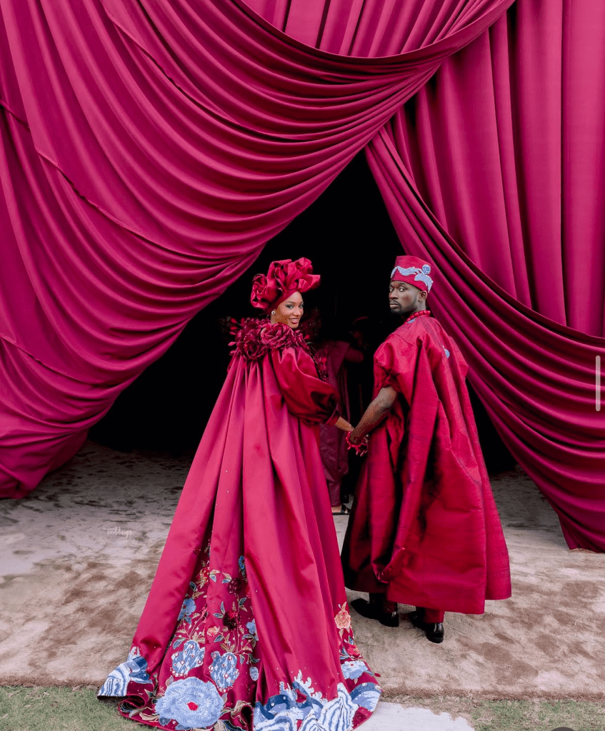 Temi Otedola and Mr Eazi's wedding photo